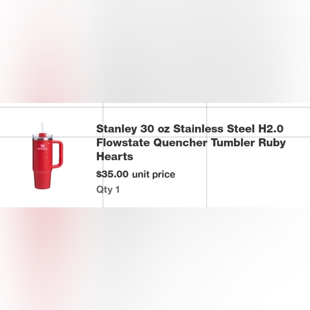 Red valentines day stanley cup